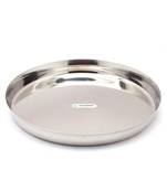 Coconut Stainless Steel  21 Guage Jumbo Thali / Kumcha / Dinner Plate - 18 Inches - 1 Unit