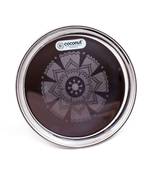 Coconut Stainless Steel Heavy Guage Full Plates Rangoli Design Round Dinner Plates -1 PC (27.5 Cms Each)