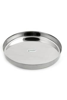 Coconut Stainless Steel  21 GuageThali / Kumcha / Dinner Plate - 10 Inches - 1 Unit