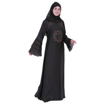 Momin Bazaar Islmaic Modest Flower Nida Abaya /Burkha  2