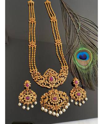 Awesome Matte finish Semiprecious Ruby Peacock Short haar set -Dj12946 1
