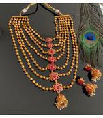 Beautiful Matte Finish Pink Multi Layer Designer Short Haar Set Dj18631