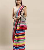 Vastranand Multicoloured Striped Saree