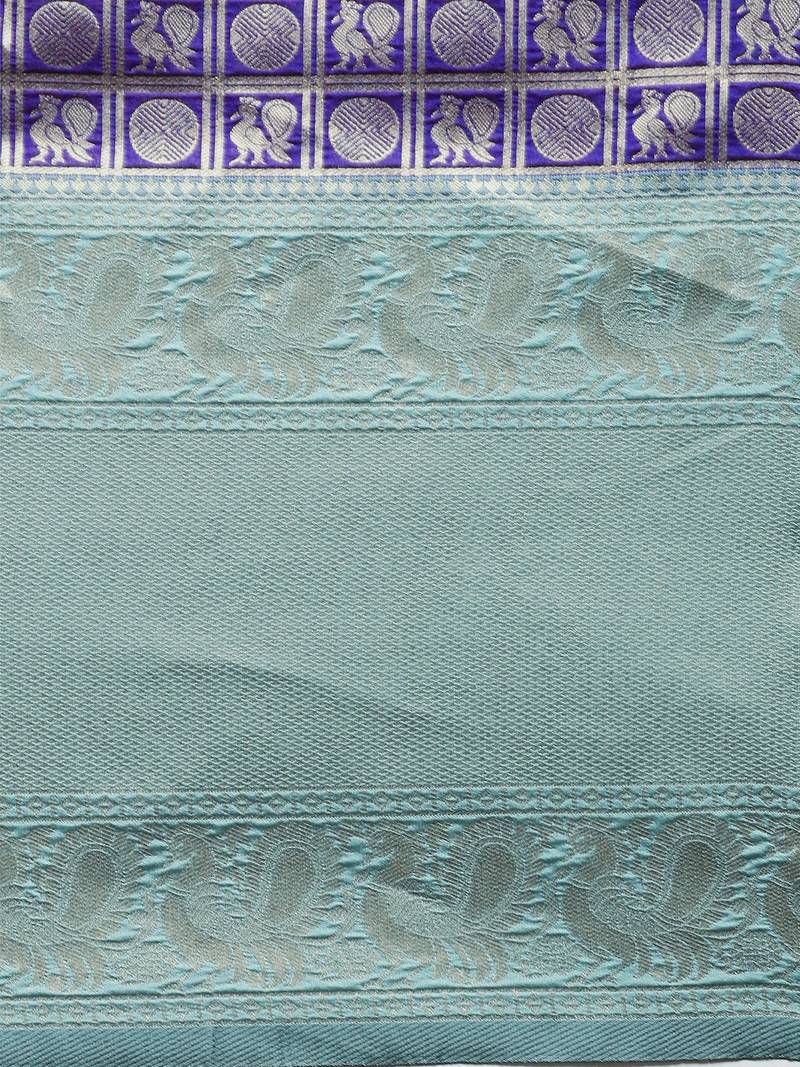 VASTRANAND Purple Woven Design Banarasi Saree