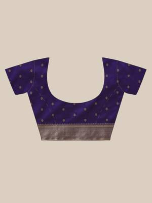 VASTRANAND Purple & Golden Woven Design Banarasi Saree 5