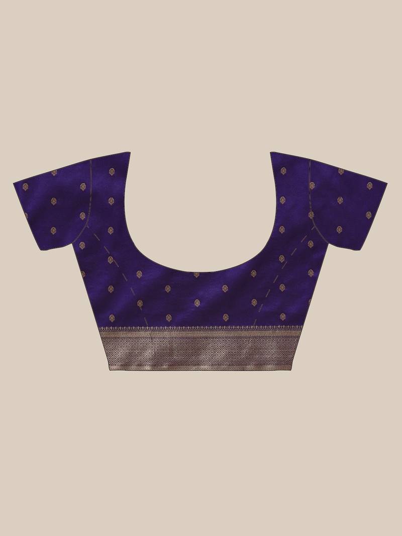 VASTRANAND Purple & Golden Woven Design Banarasi Saree