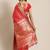 VASTRANAND Red & Golden Striped Zari Celebrity Banarasi Saree