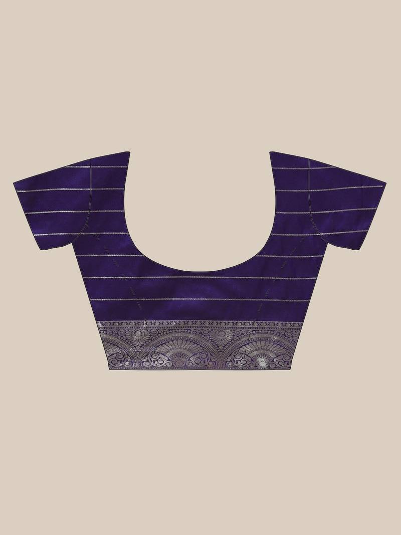 VASTRANAND Purple & Golden Woven Design Banarasi Saree