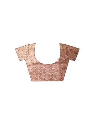 Brown woven poly silk saree with blouse 4
