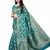 Turquoise Woven silk blend Saree With Blouse
