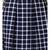 Handloom cotton blue and grey multi box pleat skirt with matching mask