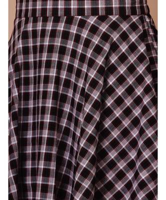 Handloom cotton brown and black umbrella skirt with matching mask 2