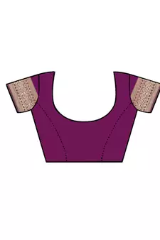 Wine Woven Jacquard Saree With Blouse