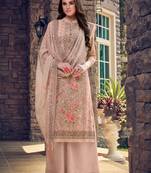 Beige embroidered georgette salwar