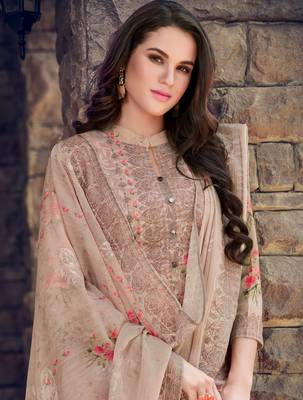 Beige embroidered georgette salwar 3