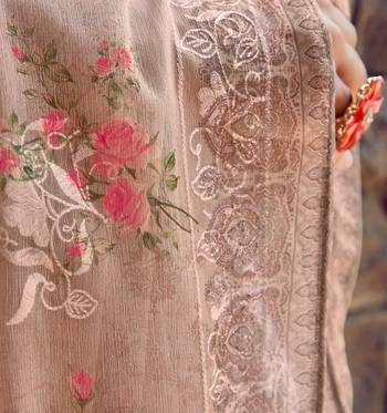 Beige embroidered georgette salwar 4