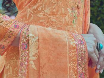Orange embroidered georgette salwar 3