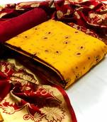 Mustard brocade brocade salwar
