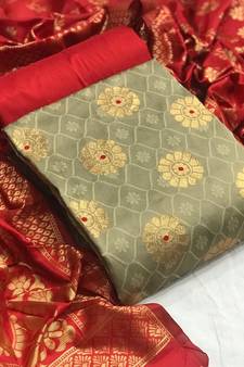 Beige Jacquard Dress Materials