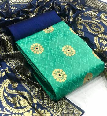 Sea-green brocade brocade salwar 1