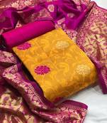 Mustard brocade brocade salwar