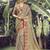 Beige woven banarasi silk saree with blouse