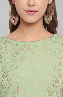 Janasya Light-green printed crepe ethnic-kurtis 5