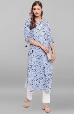 Janasya Grey printed crepe ethnic-kurtis 1