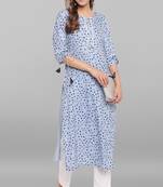Janasya Grey printed crepe ethnic-kurtis
