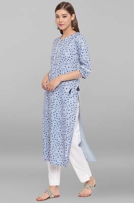 Janasya Grey printed crepe ethnic-kurtis 2