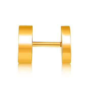 Asmitta Glossy Gold toned Single Stud Earring For Men 2