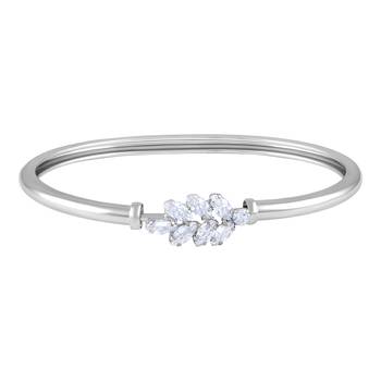 Asmitta Daily wear Silver toned Free Size American Diamond Kada For Women 2