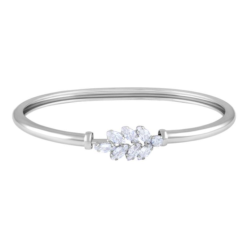 Asmitta Daily wear Silver toned Free Size American Diamond Kada For Women