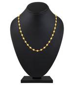 Asmitta Stylish Floral design Gold toned Matinee Brass Chain For Women
