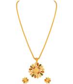Asmitta Floral design Gold tone Meenakari Pendant Set For Women