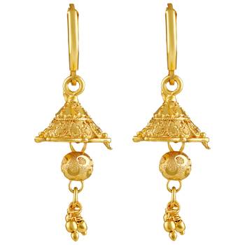 Asmitta Delicate Gold toned Jhumki/Hoop Earring For Women 1