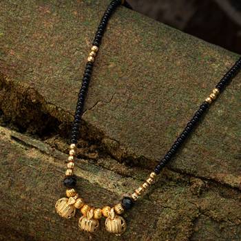 Asmitta Traditional 3 Wati Gold toned Mangalsutra For Women 1