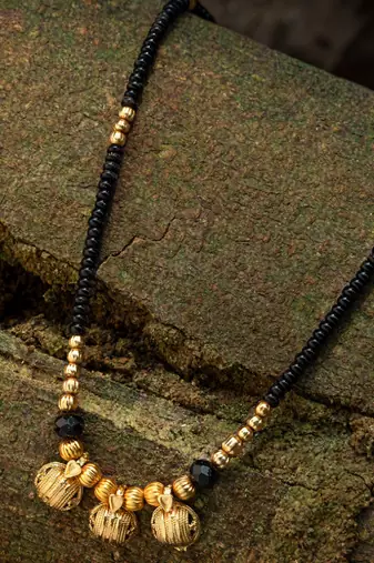 Asmitta Traditional 3 Wati Gold toned Mangalsutra For Women