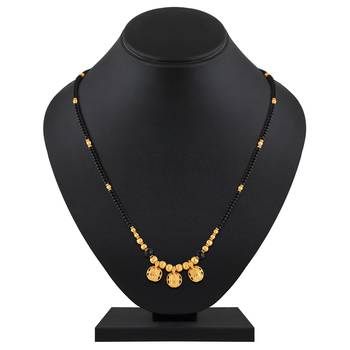 Asmitta Traditional 3 Wati Gold toned Mangalsutra For Women 2