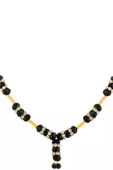 Asmitta Black Beads Gold toned Mangalsutra For Women