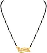 Asmitta Stylish Leaf Shape Gold toned Princess Mangalsutra For Women