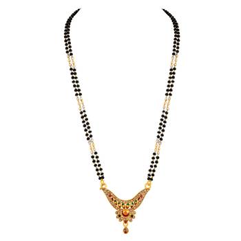 Asmitta Fancy Meenakari Gold tone double string Mangalsutra For Women 1