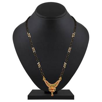 Asmitta Fancy Meenakari Gold tone double string Mangalsutra For Women 2