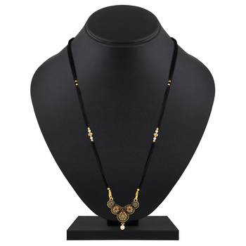 Asmitta Traditional Oxidised Gold toned Mangalsutra For Women 2