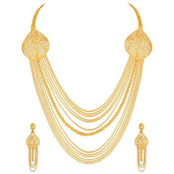 Asmitta Traditional Filigiree design One Gram Gold plated MultiString Necklace Set for Women and Girls 1