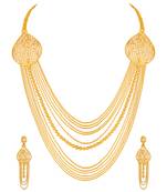 Asmitta Traditional Filigiree design One Gram Gold plated MultiString Necklace Set for Women and Girls