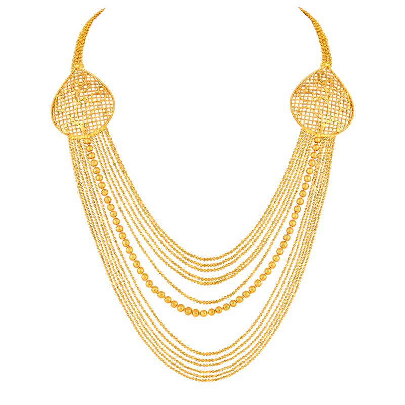 Asmitta Traditional Filigiree design One Gram Gold plated MultiString Necklace Set for Women and Girls