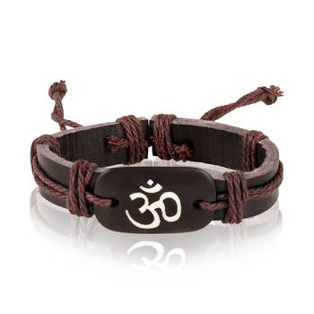 Asmitta Om Leather Bracelet For Men 1