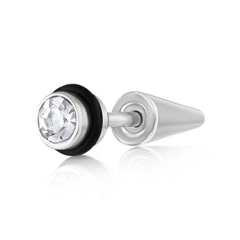 Asmitta Diamond Studded Cone Shape Silver toned Stud Earring For Men and Women 2