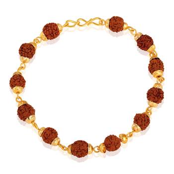 Asmitta Gold toned Rudraksha Bracelet For Men 1